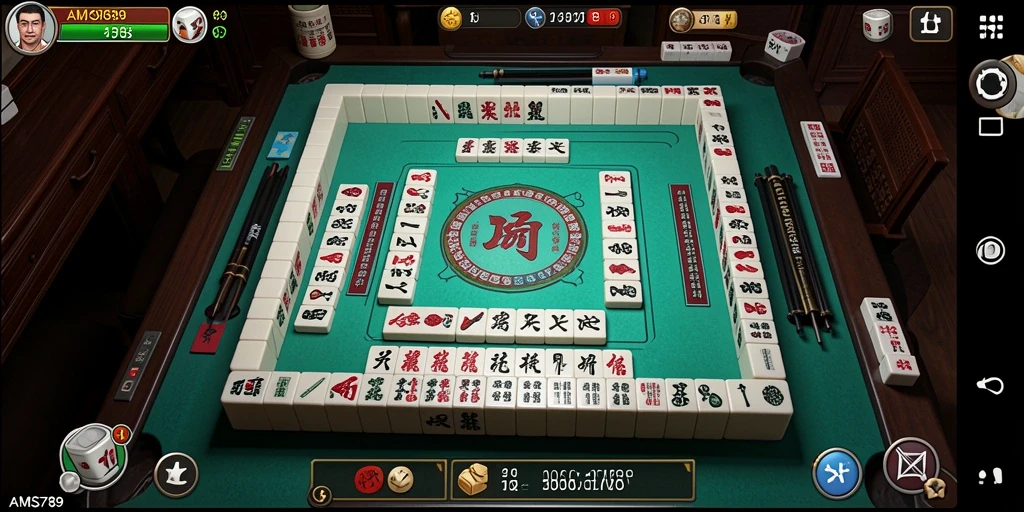 Tangkapan layar gameplay <strong>AMS789</strong> yang menampilkan keseruan permainan Mahjong.