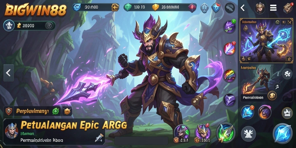 Tampilan screenshot utama BIGWIN88 menampilkan karakter yang beraksi dalam pertempuran ARPG.