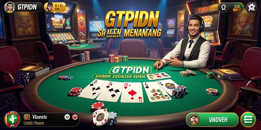 Screenshot gameplay GTPIDN menampilkan suasana seru permainan Poker.