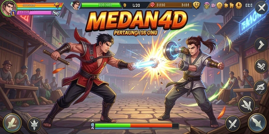 Tangkapan layar gameplay <strong>MEDAN4D</strong> menunjukkan aksi pertarungan yang mendebarkan.