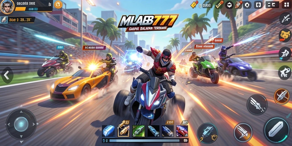 Tangkapan layar dari gameplay balapan yang mendebarkan di MLBB777.