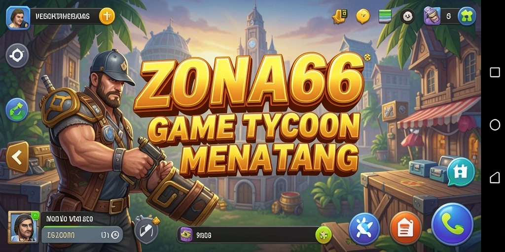 Screenshot gameplay ZONA66 menampilkan aksi mengelola bisnis Tycoon.