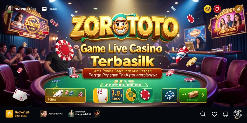 Tangkapan layar gameplay ZOROTOTO yang menampilkan suasana kasino langsung.